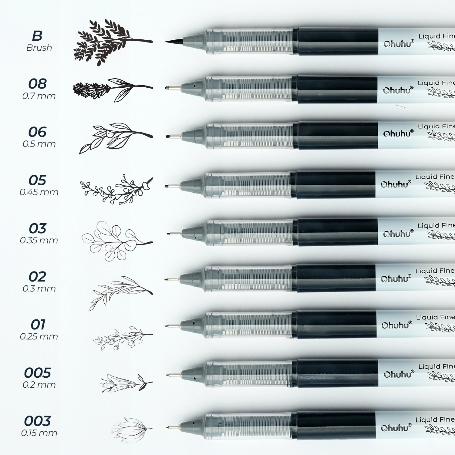 Ohuhu Kohala Liquid Fineliner Drawing Pens,9 Pack (Europe Only)