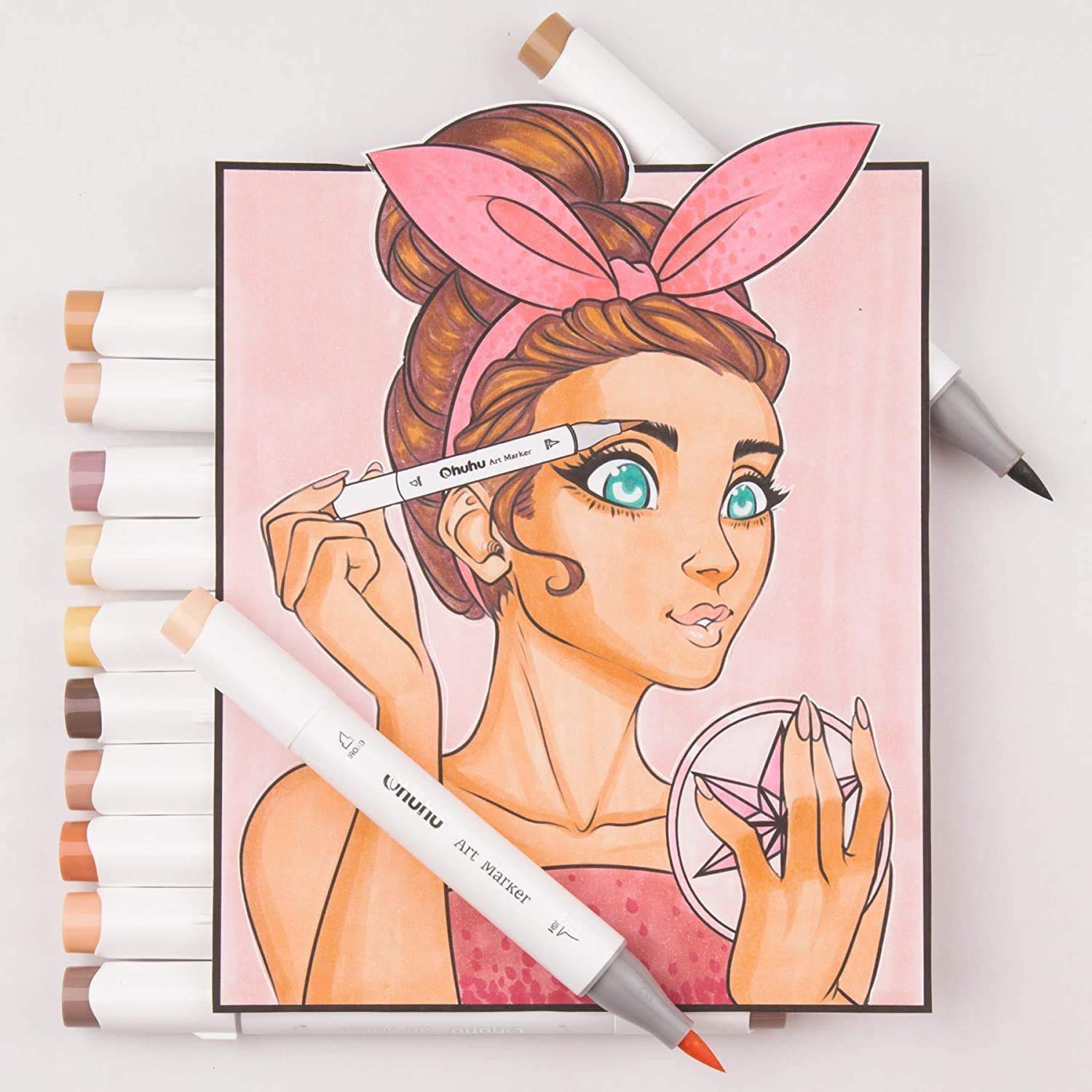 Ohuhu Honolulu 36 Skin Tone Colors Dual Tips Alcohol Art Markers (Australia Domestic Shipping)