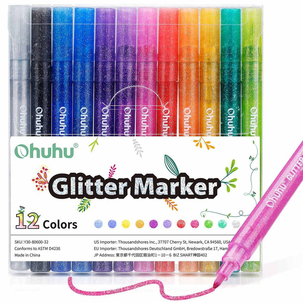 Ohuhu Glitter Metallic Marker Pens (Australia Domestic Shipping)