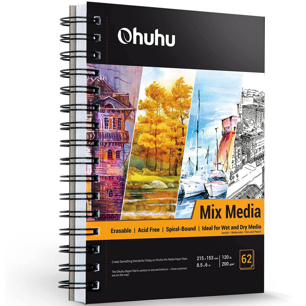 Ohuhu Spiral-Bound Mix Media Pad for Multiple Techniques (Mexico Domestic Shipping)