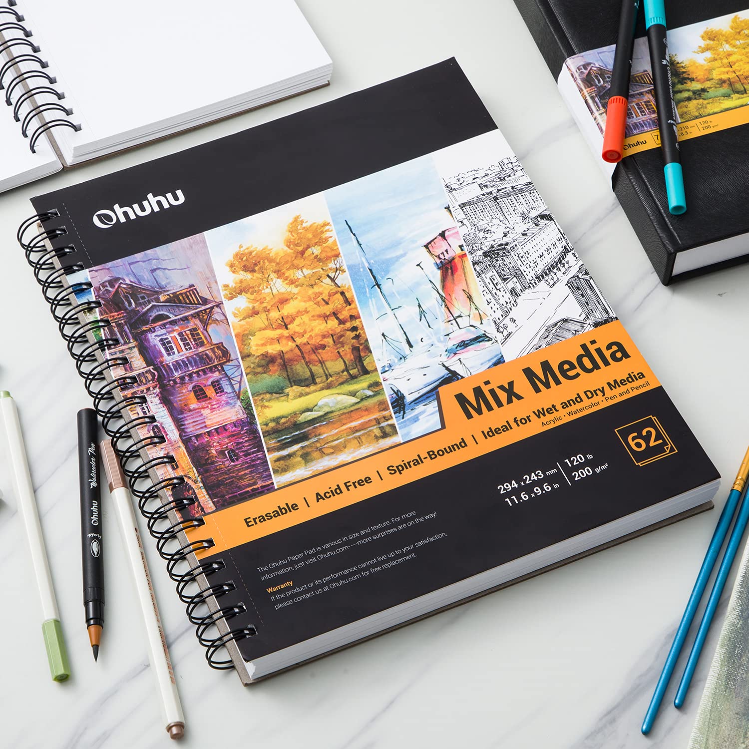 Ohuhu Spiral-Bound Mix Media Pad for Multiple Techniques (Australia Domestic Shipping)