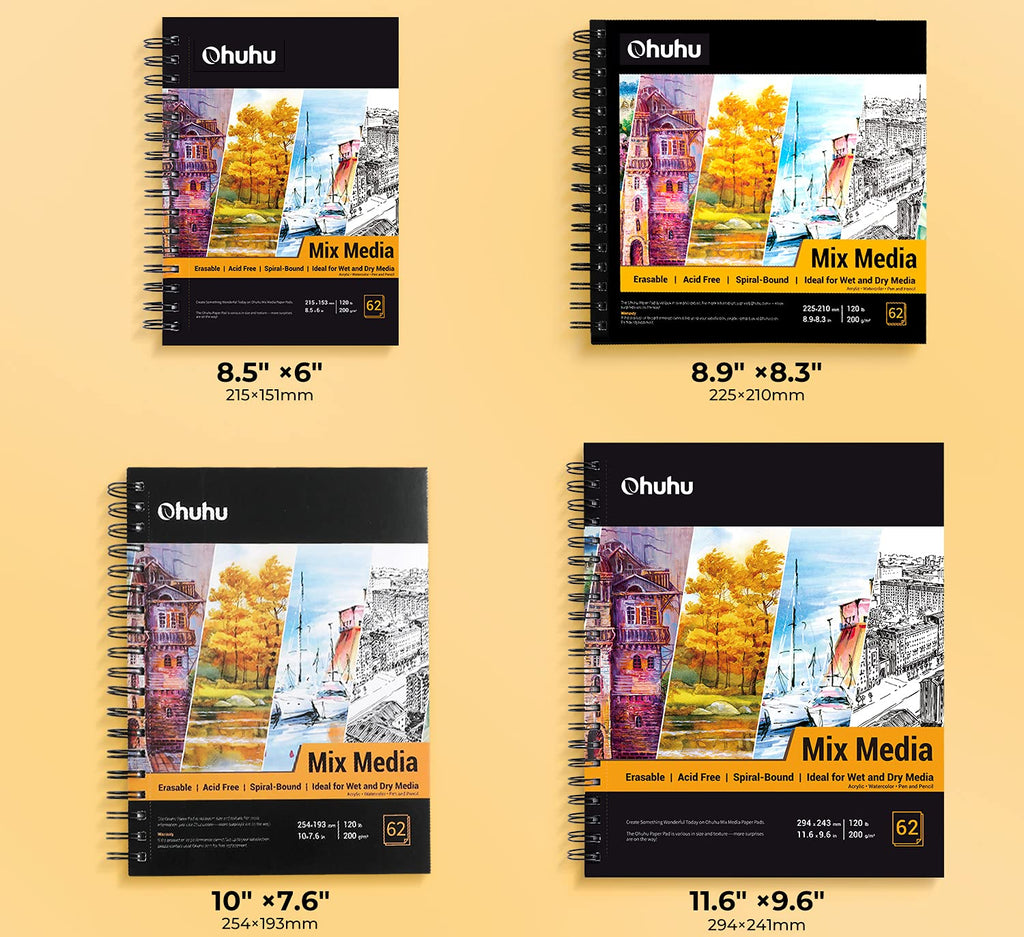 Ohuhu Spiral-Bound Mix Media Pad for Multiple Techniques (Mexico Domestic Shipping)