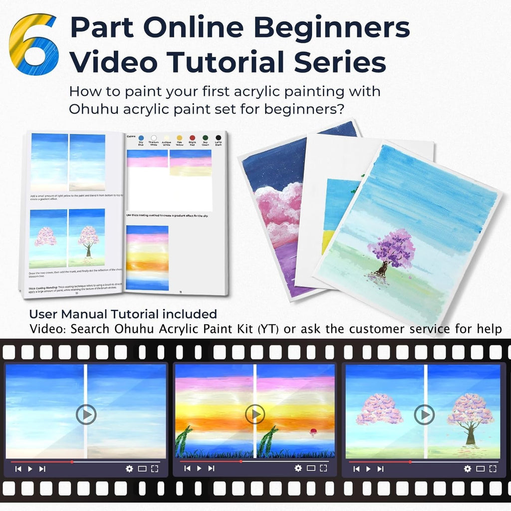 Ohuhu Acrylic Paint Set for Beginners with Tutorial (Canada Domestic Shipping)
