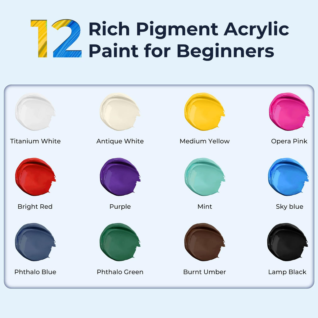 Ohuhu Acrylic Paint Set for Beginners with Tutorial (Canada Domestic Shipping)
