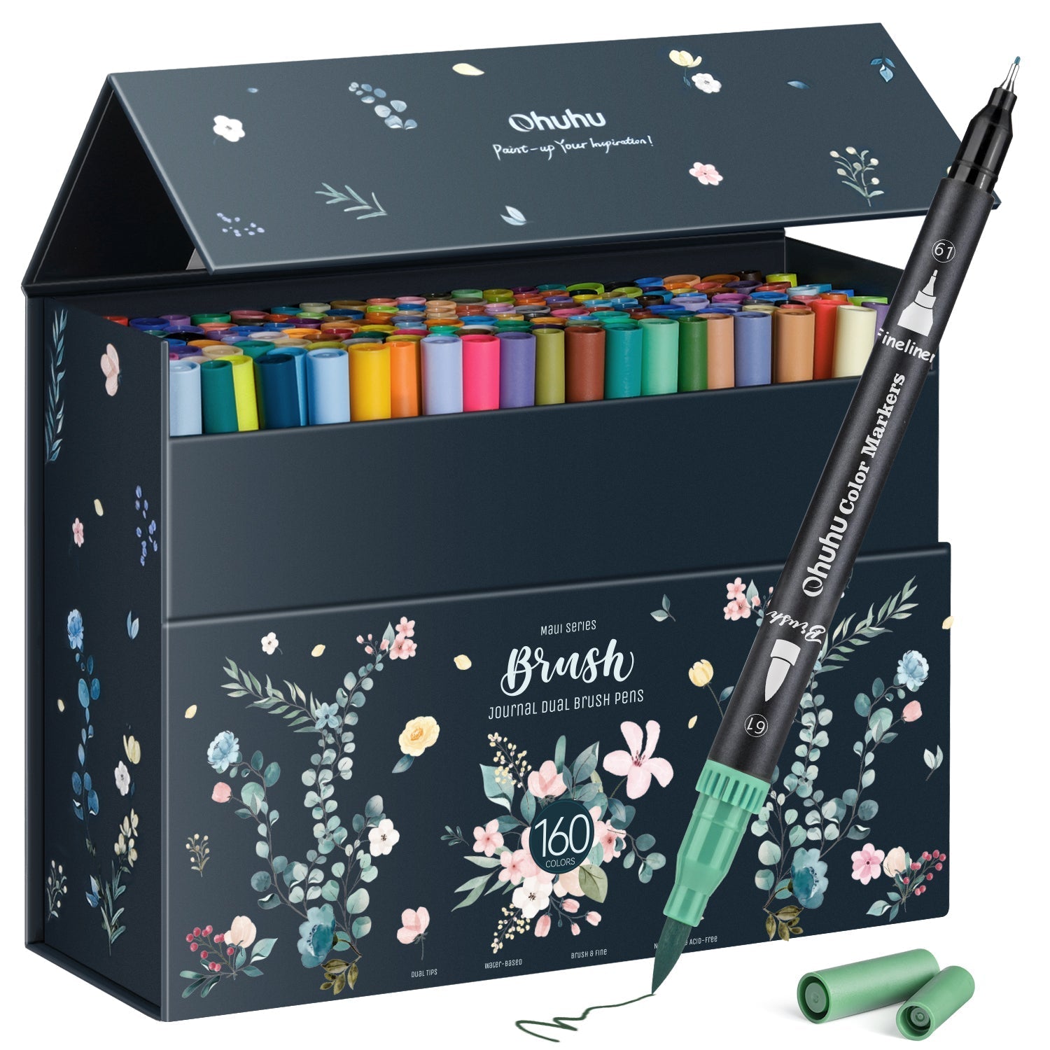 Ohuhu Maui 160 Colors Dual Tips Water Based Art Markers, Brush & Fineliner (Europe Only)