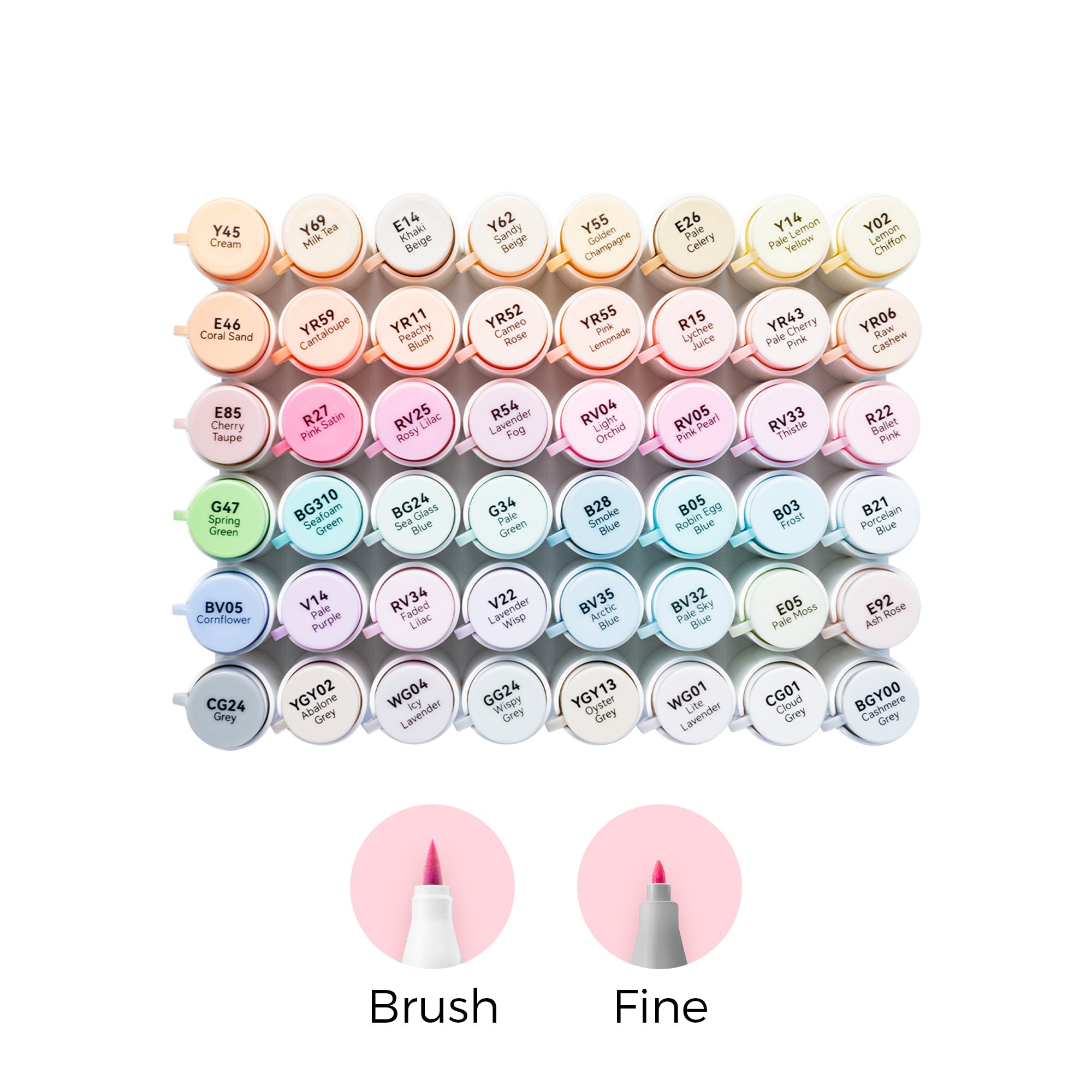 Ohuhu Honolulu² 48 Pastel Colors Dual Tips Alcohol Art Markers