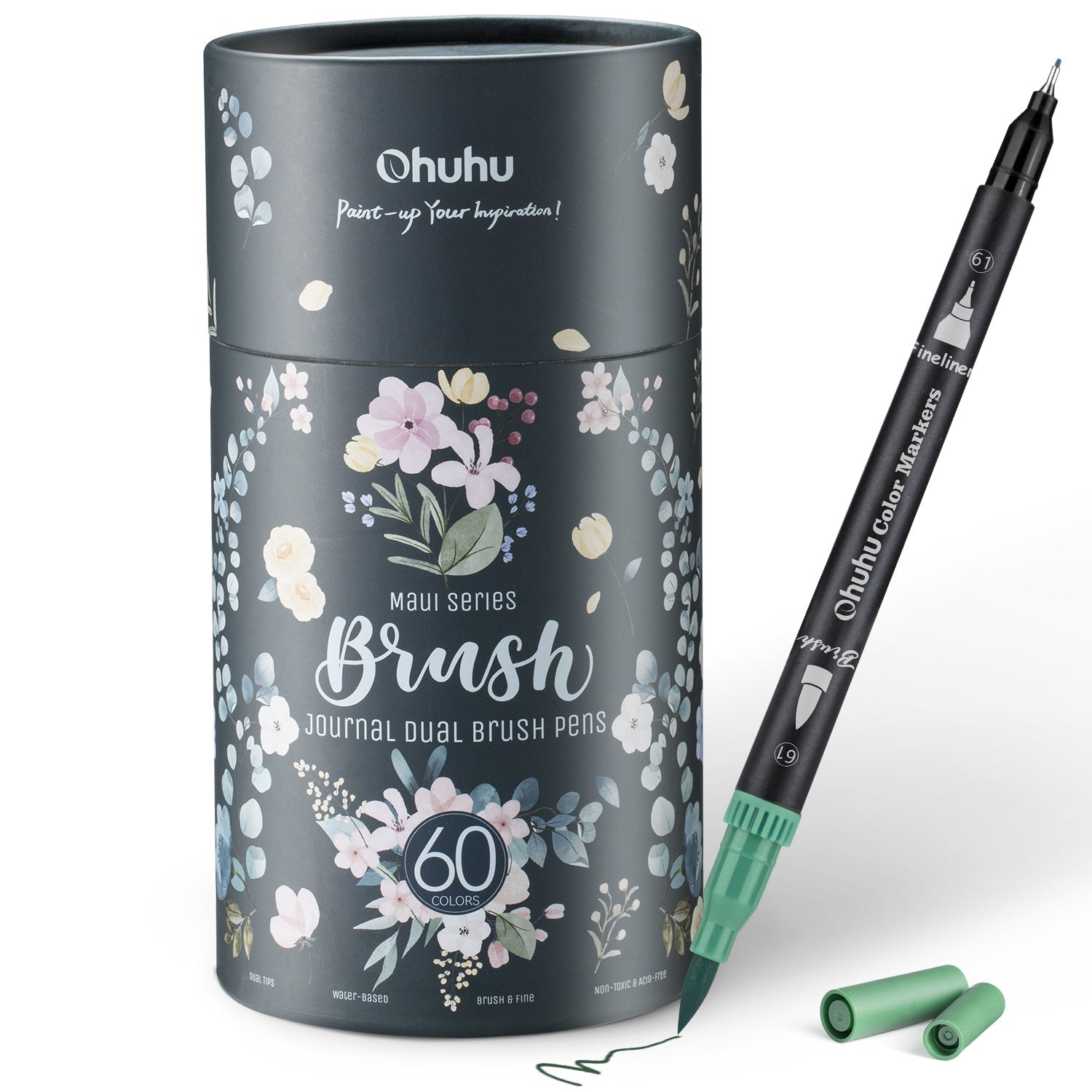 Ohuhu Maui 60 Colors Dual Tips Water Based Art Markers, Brush & Fineliner (Australia Domestic Shipping)