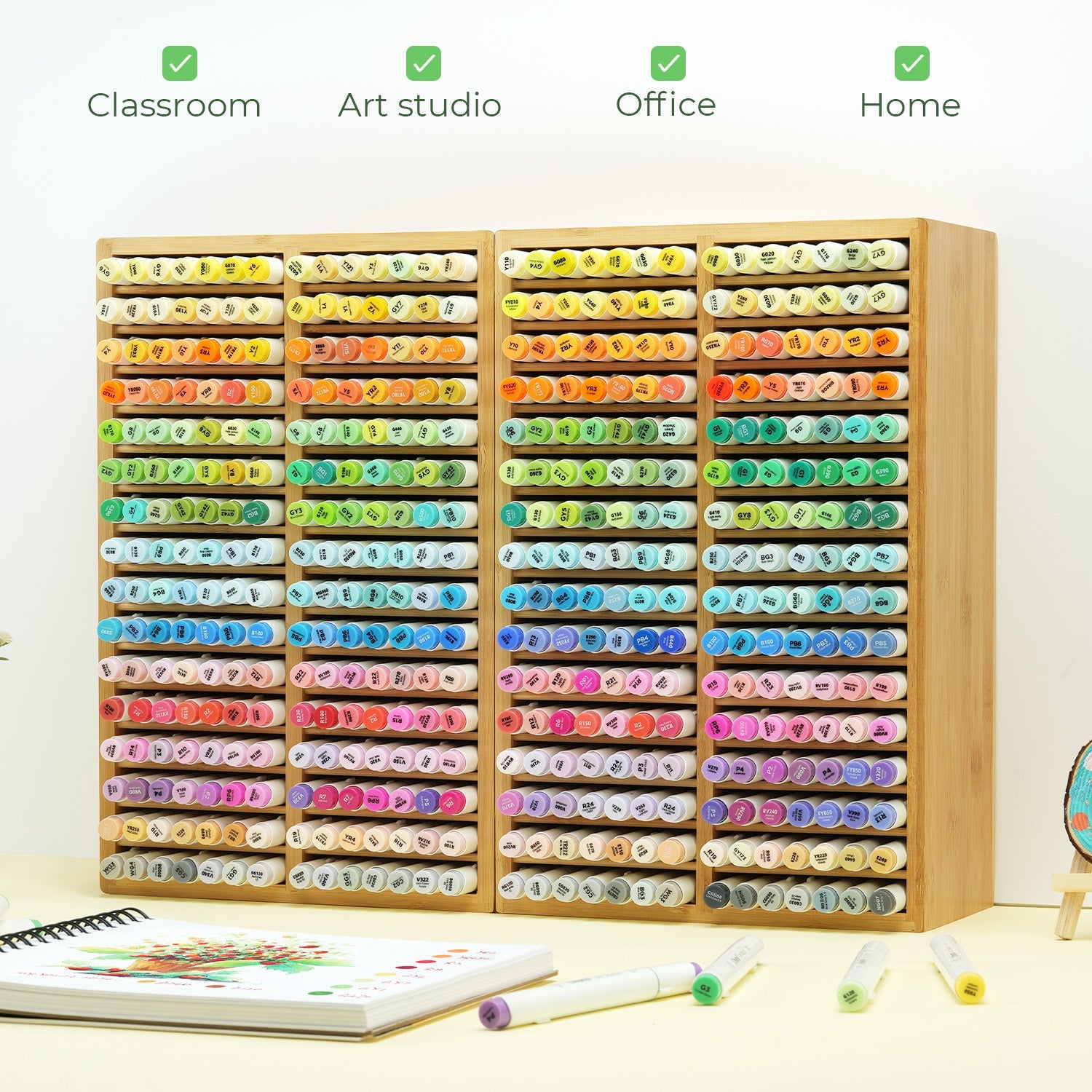 Ohuhu Bamboo Marker Organizer
