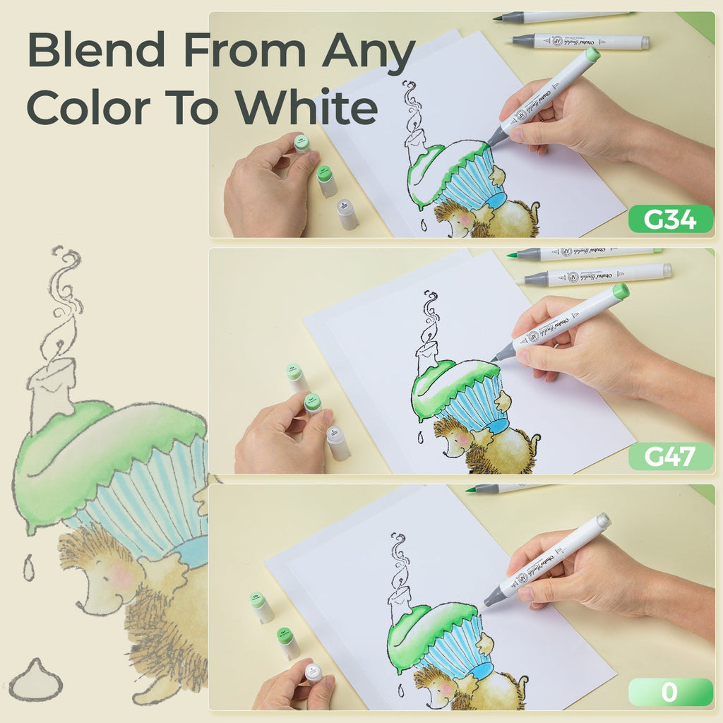 Ohuhu Honolulu Colorless Blender Marker - Pack of 6 (Australia Domestic Shipping)