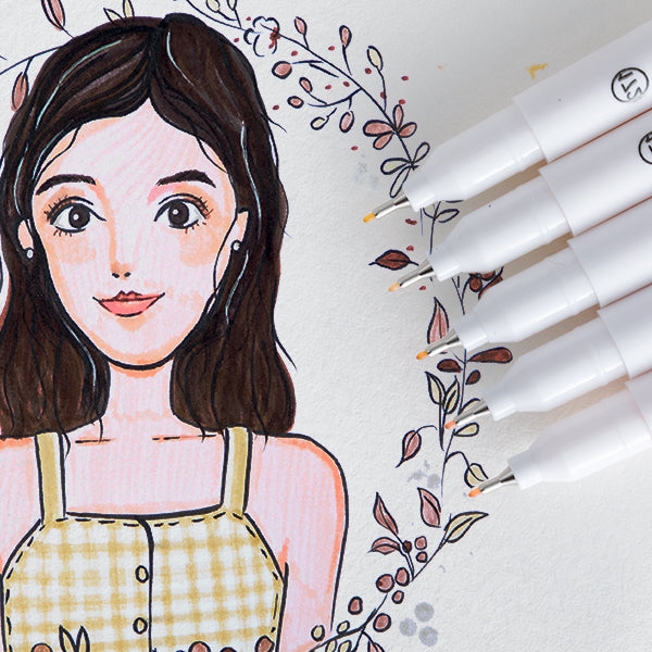 Ohuhu Maui 36 Skin Tone Colors Dual Tips Water Based Art Markers, Brush & Fineliner (Australia Domestic Shipping)