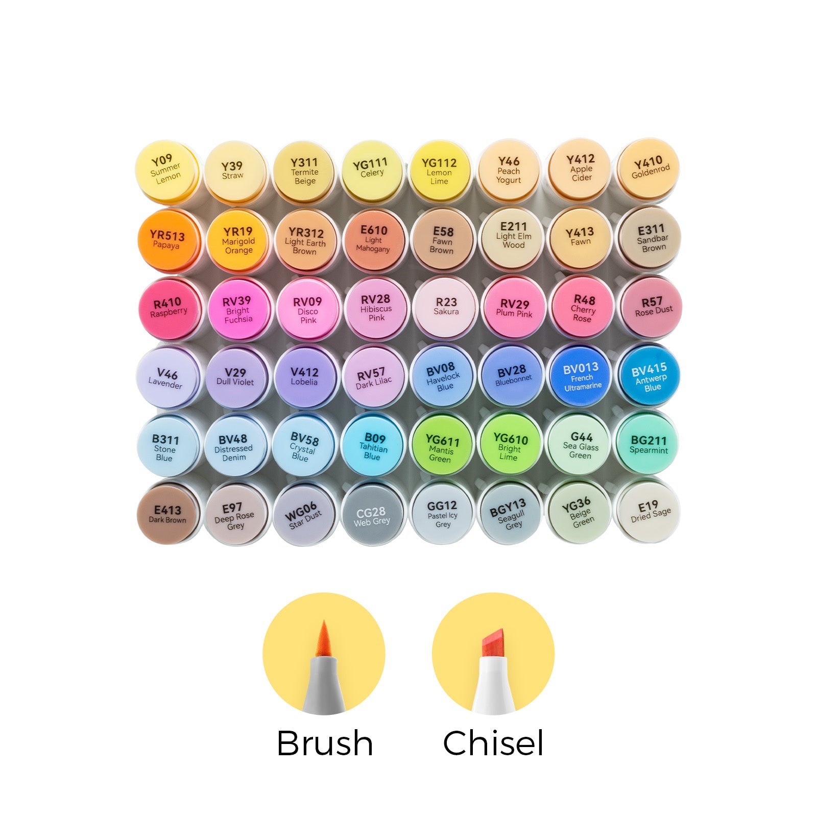 Ohuhu Honolulu 48 Mid-tone Colors Dual Tips Alcohol Art Markers (Ships from Asia Warehouse)
