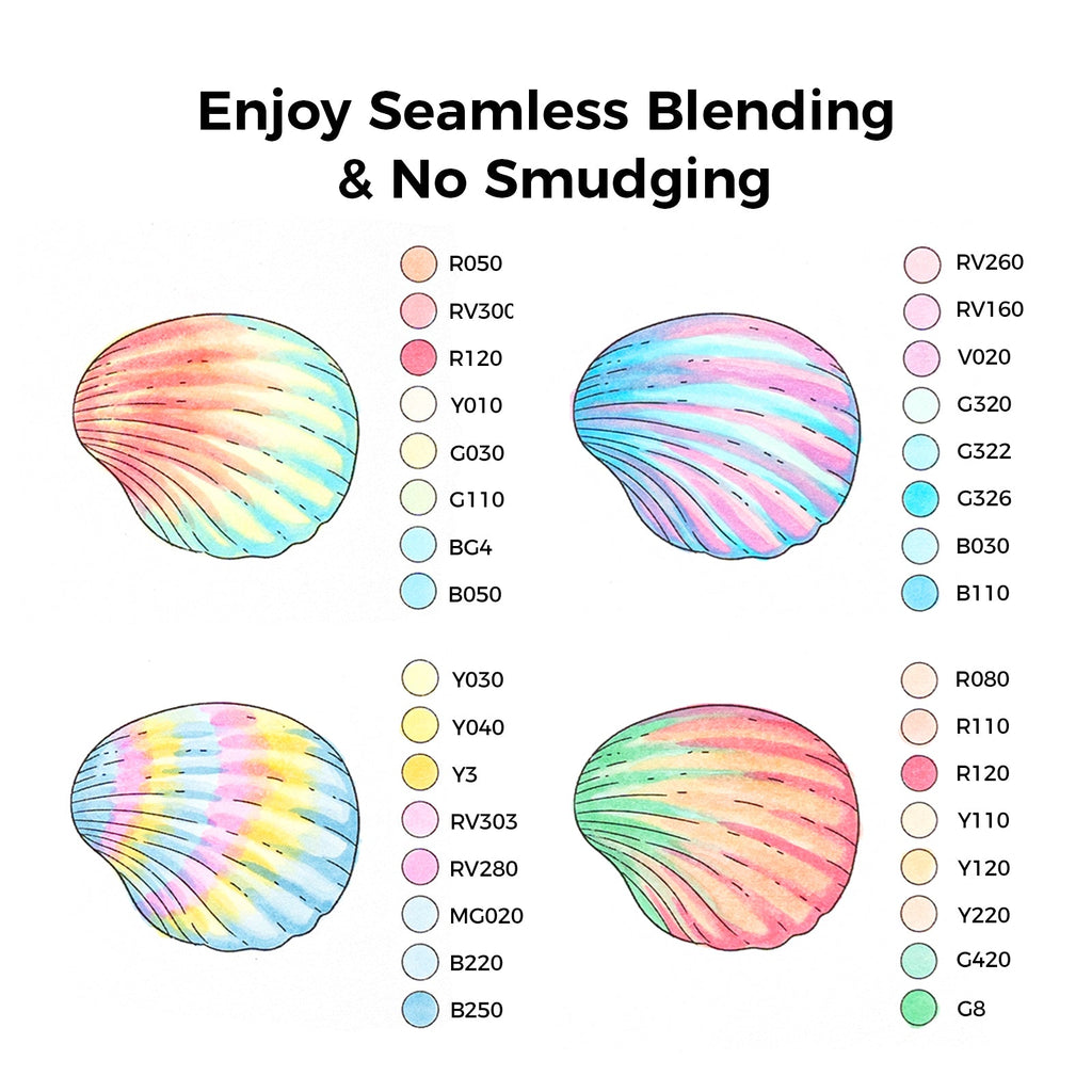 Ohuhu Honolulu 96 Pastel Colors Alcohol Art Markers - Sweetness & Blossoming (Europe Only)