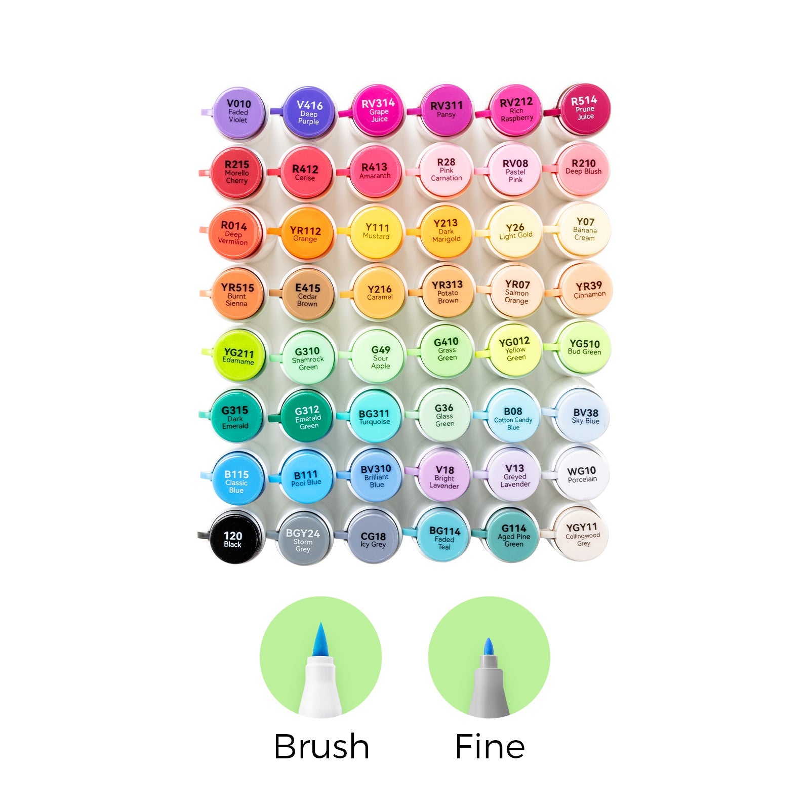 Ohuhu Honolulu² 48 Basic Colors Dual Tips Alcohol Art Markers