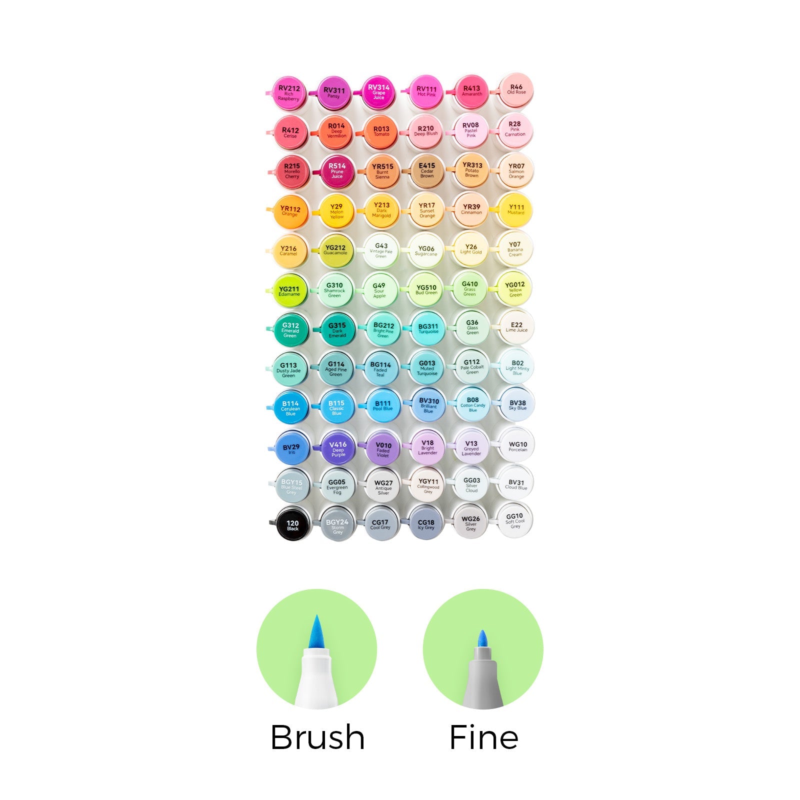 Ohuhu Honolulu² 72 Colors Dual Tips Alcohol Art Markers