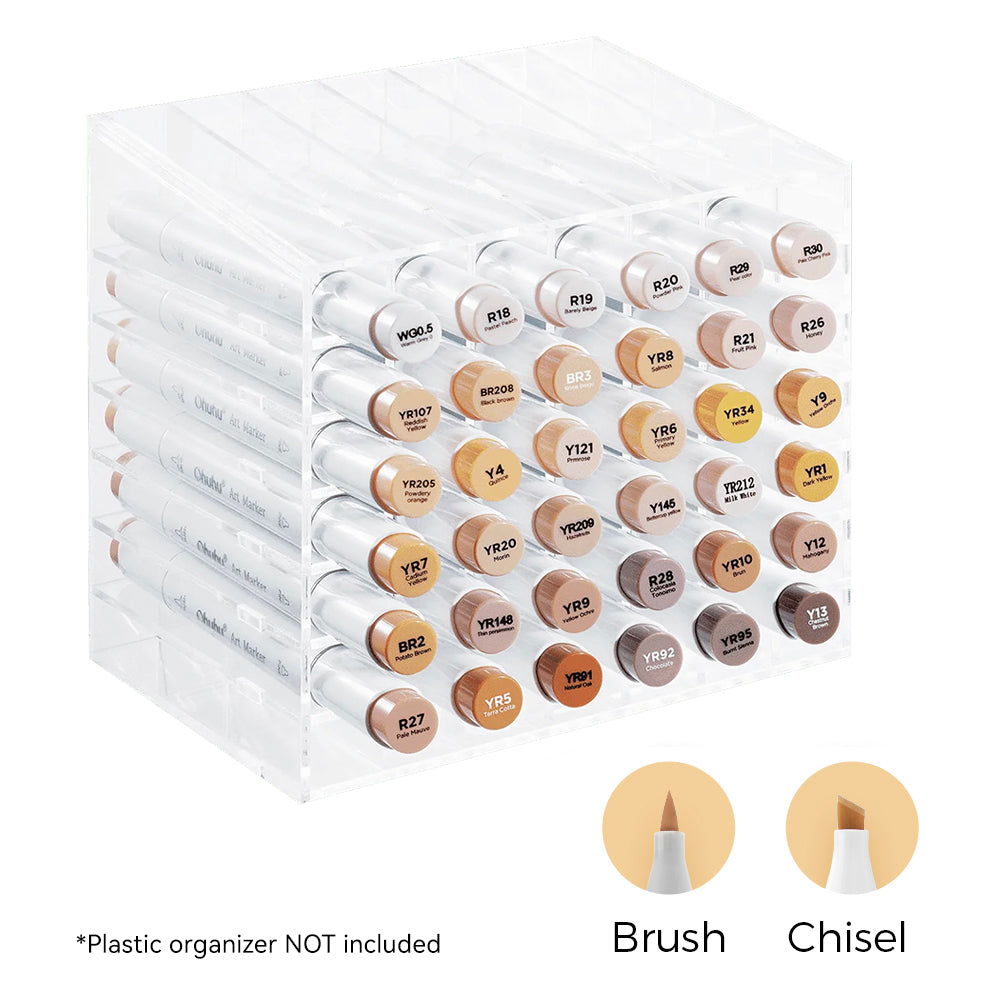 Ohuhu Honolulu 36 Skin Tone Colors Dual Tips Alcohol Art Markers (Mexico Exclusive)