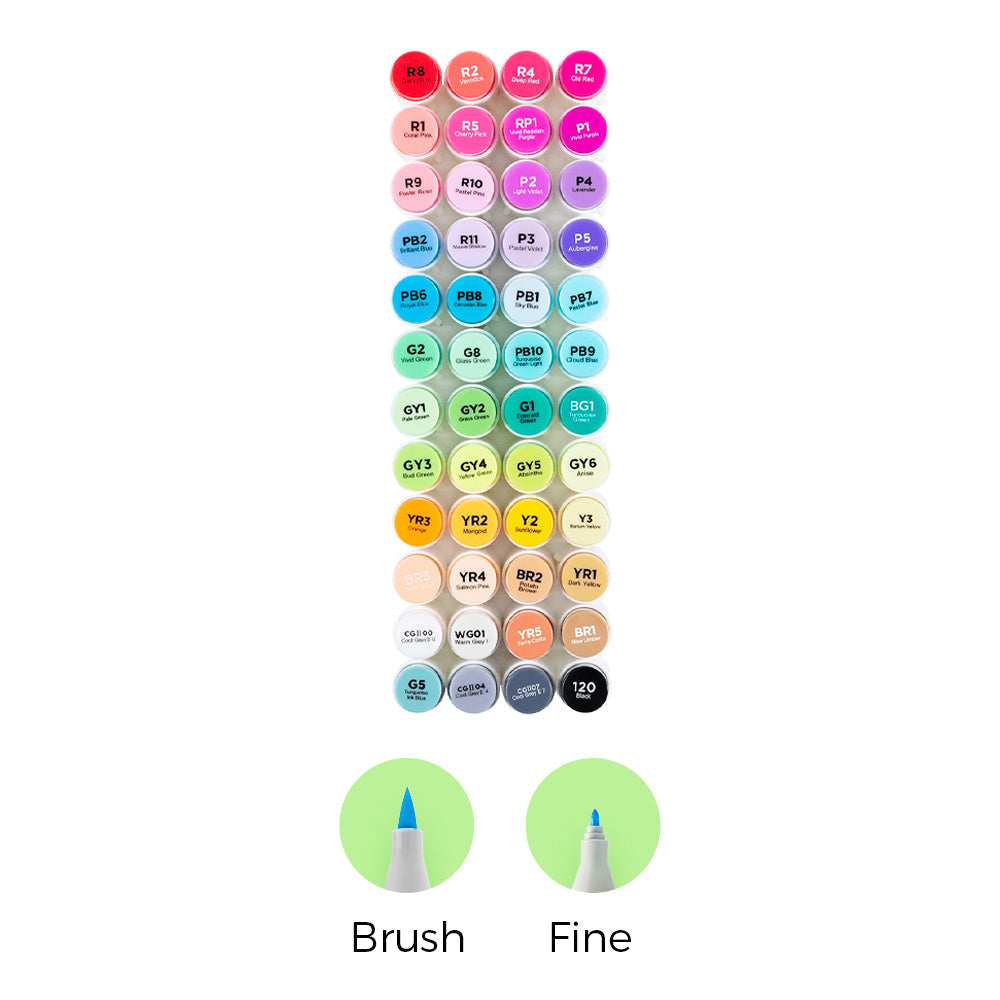 Ohuhu Honolulu 48 Colors Dual Tips Alcohol Art Markers (UK Only)