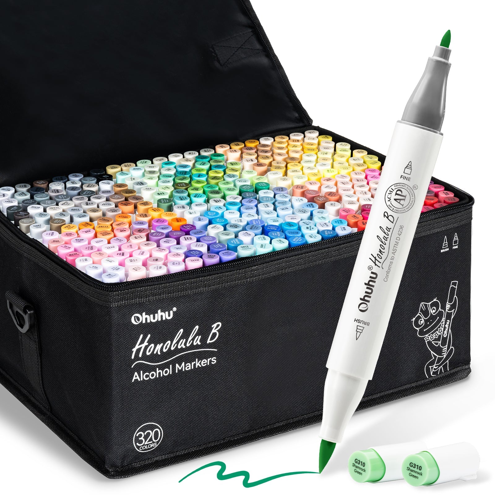 Ohuhu Honolulu 320 Colors Dual Tips Alcohol Art Markers (Brazil Domestic Shipping)