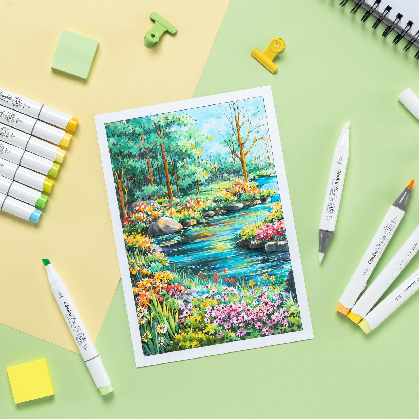 Ohuhu Honolulu 216 Colors Dual Tips Alcohol Art Markers (Mexico Exclusive)
