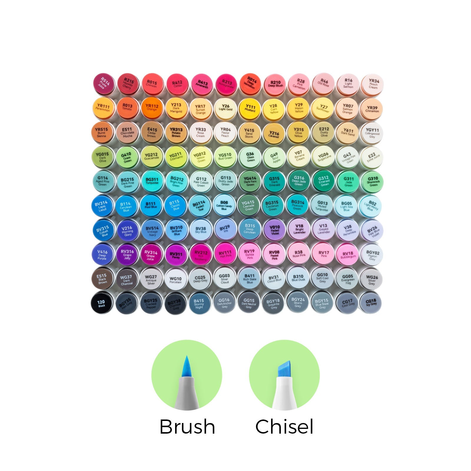 Ohuhu Honolulu 120 Colors Dual Tips Alcohol Art Marker (UK Only - Old Color Codes)