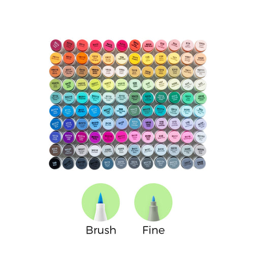 Ohuhu Honolulu 120 Colors Dual Tips Alcohol Art Markers (New Color Codes)