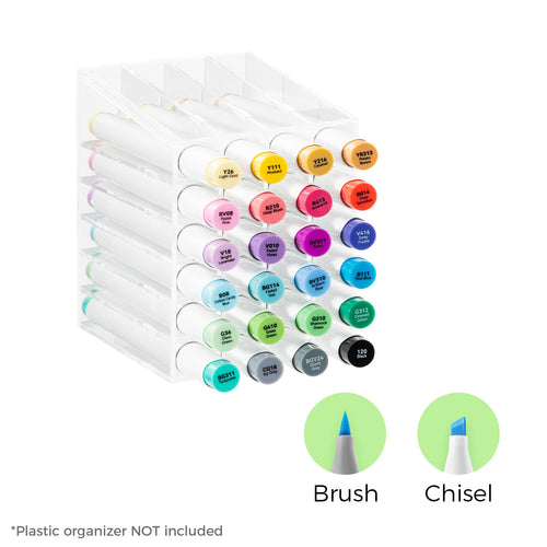 Ohuhu Honolulu 24 Basic Colors Dual Tips Alcohol Art Markers (New Color Codes)