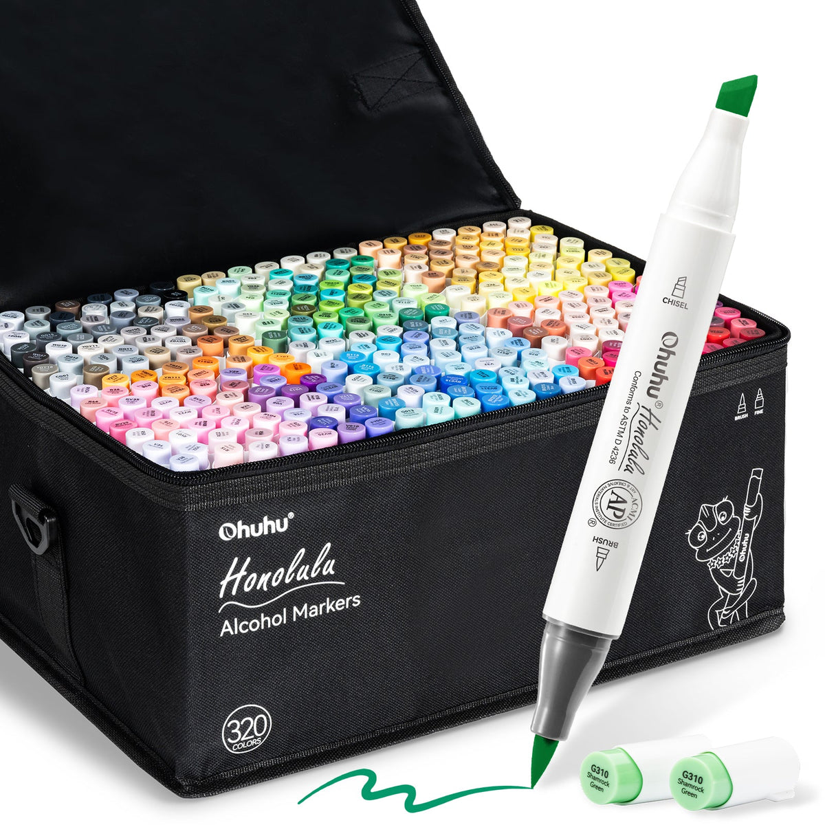 Ohuhu Honolulu 320 Colors Dual Tips Alcohol Art Markers (Brazil Domestic Shipping)