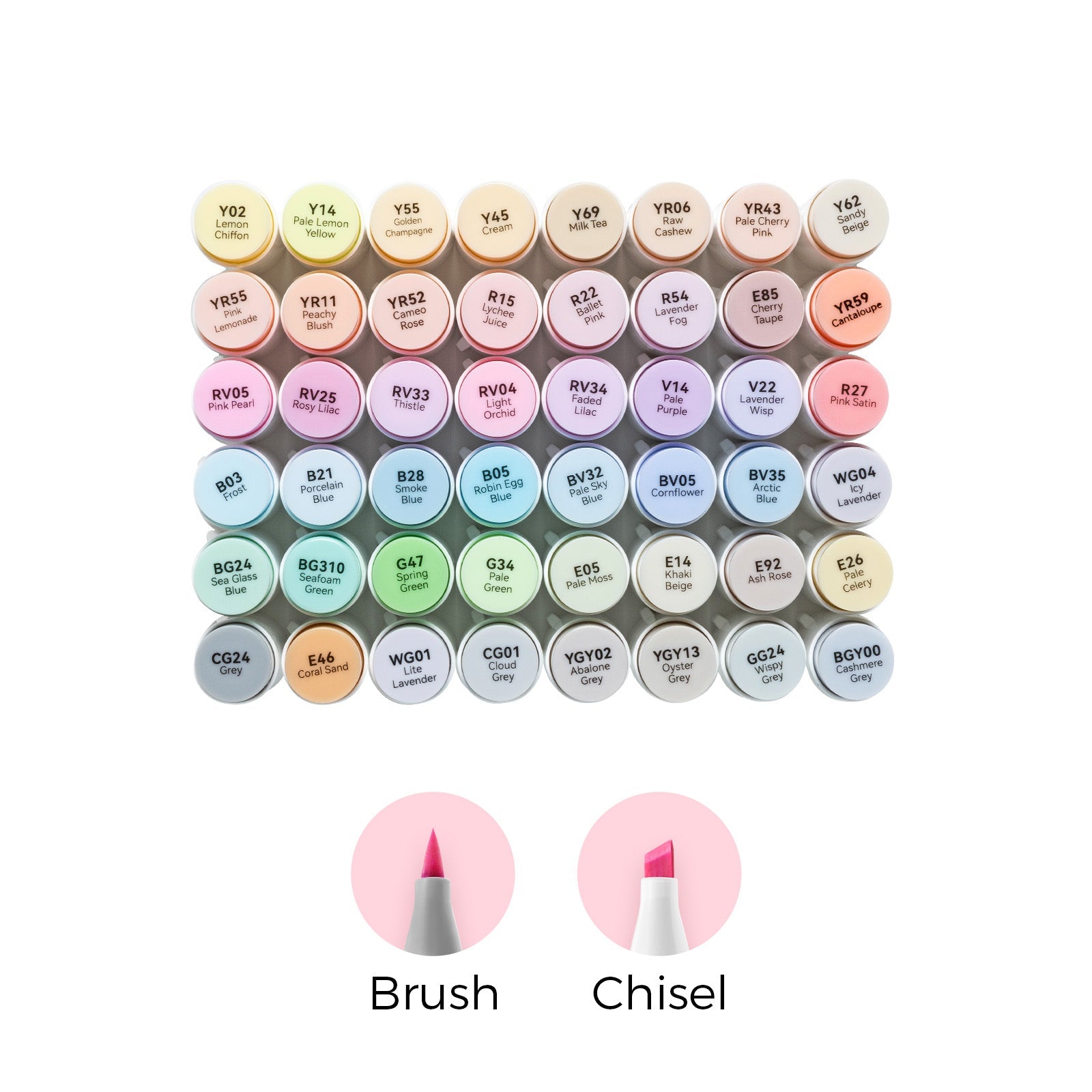 Ohuhu Honolulu 48 Pastel Colors Dual Tips Alcohol Art Markers (Europe Only)