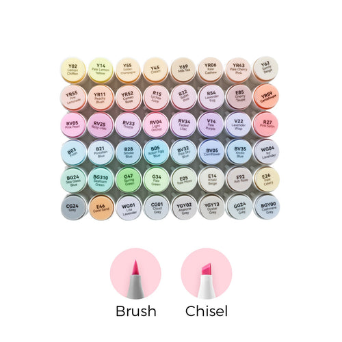Ohuhu Honolulu 48 Pastel Colors Dual Tips Alcohol Art Markers (Mexico Domestic Shipping)