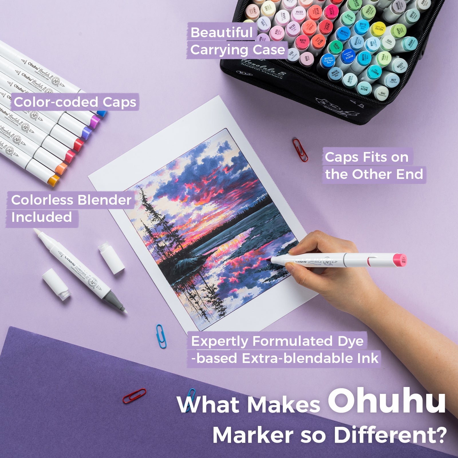 Ohuhu Honolulu Brush Markers - Large Set