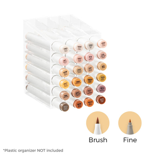 Ohuhu Honolulu 24 Skin Tone Colors Dual Tips Alcohol Art Markers (Europe Only)