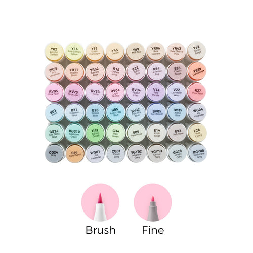 Ohuhu Honolulu 48 Pastel Colors Dual Tips Alcohol Art Markers (Australia Domestic Shipping)