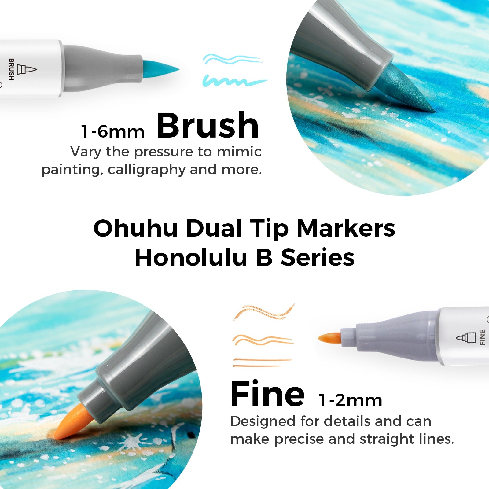 Ohuhu Honolulu 48 Pastel Colors Dual Tips Alcohol Art Markers (Canada Domestic Shipping)