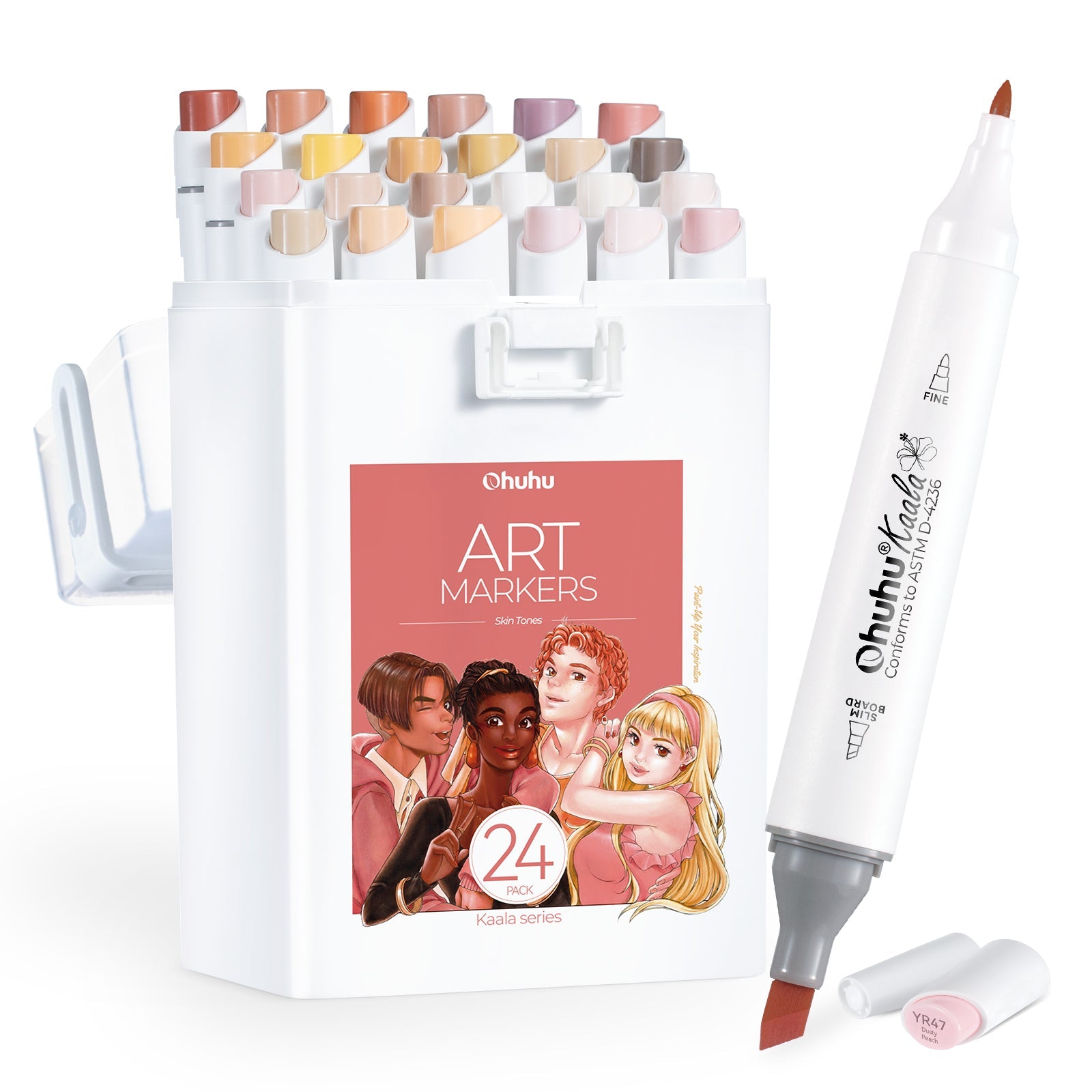 Ohuhu Kaala Four Tones Slim Broad and Fine Dual Tips Alcohol Art Markers (Canada Domestic Shipping)