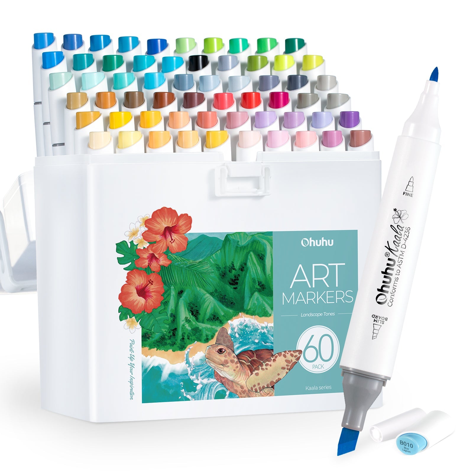 Ohuhu Kaala Dual Tips Alcohol Art Markers- 60 Colors Landscape Tone
