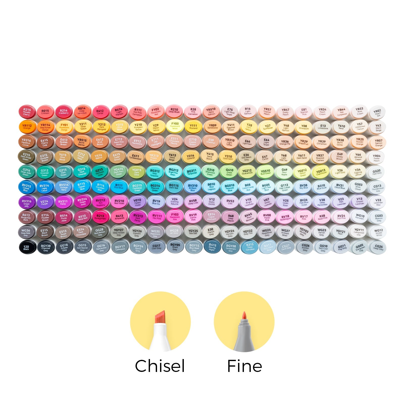 Ohuhu Oahu 200 Colors Dual Tips Alcohol Art Markers, Fine & Chisel (Brazil Domestic Shipping)