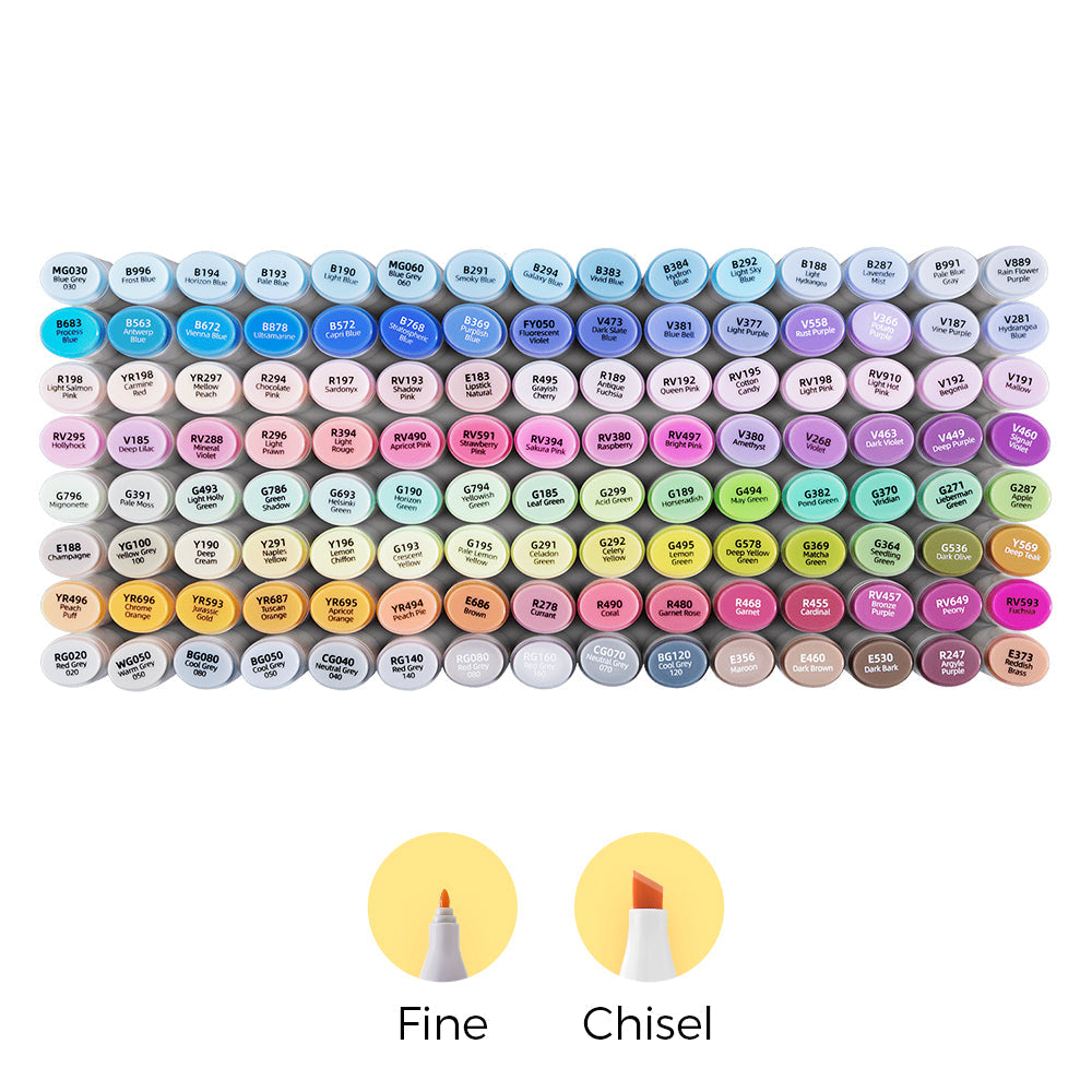 Ohuhu Oahu New 120 Colors Dual Tips Alcohol Art Markers, Fine & Chisel (Mexico Domestic Shipping)
