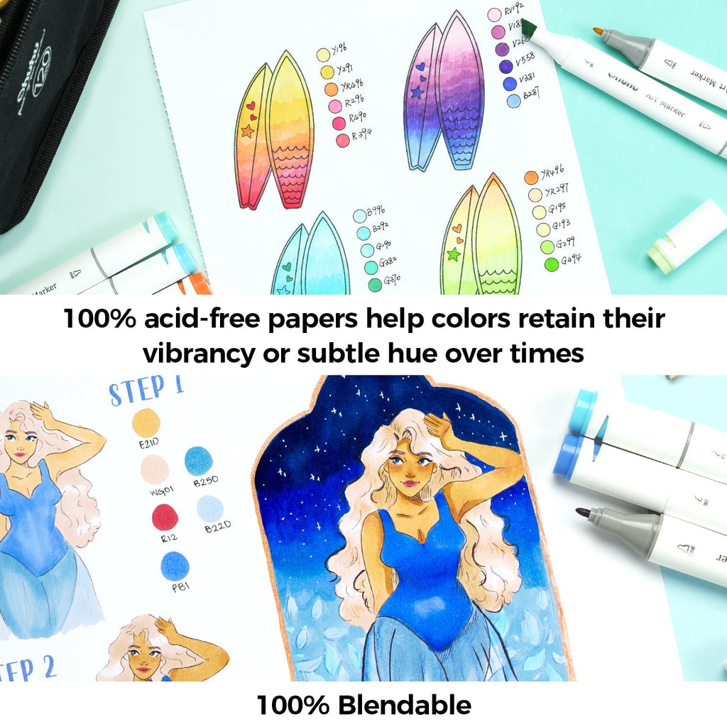 Ohuhu Bleedproof Double-Sided Marker Pad, Spiral-Bound (Brazil Domestic Shipping)