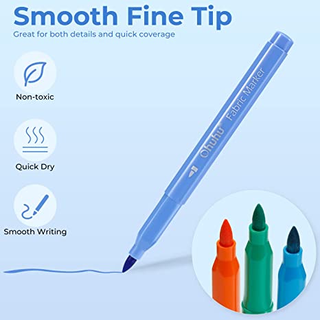 Ohuhu Fabric 30 Color Markers Permanent for Clothes (Canada Domestic Shipping)