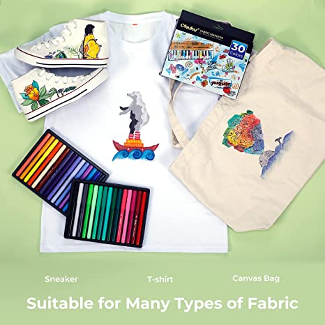 Ohuhu Fabric 30 Color Markers Permanent for Clothes (Canada Domestic Shipping)