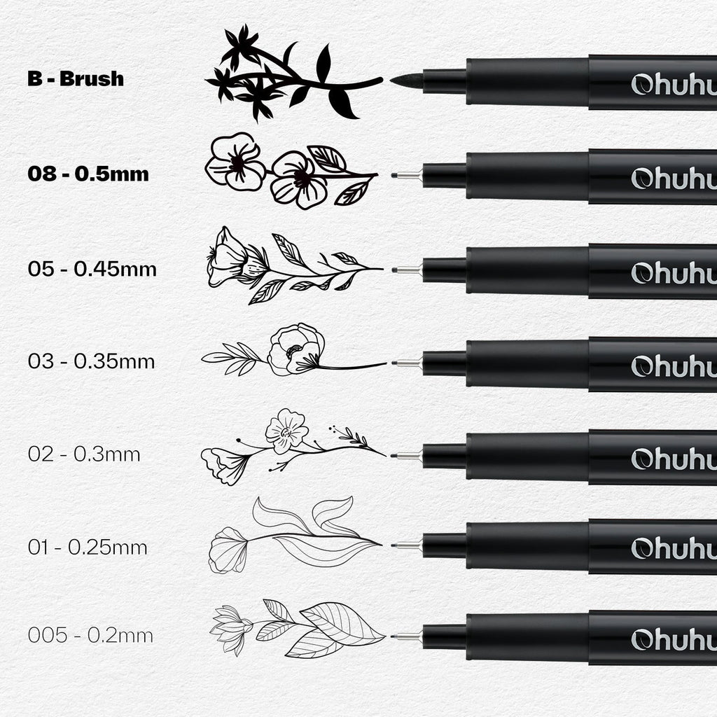 Ohuhu Hana Highway Fineliner Drawing Pens,18 Pack (Europe Only)