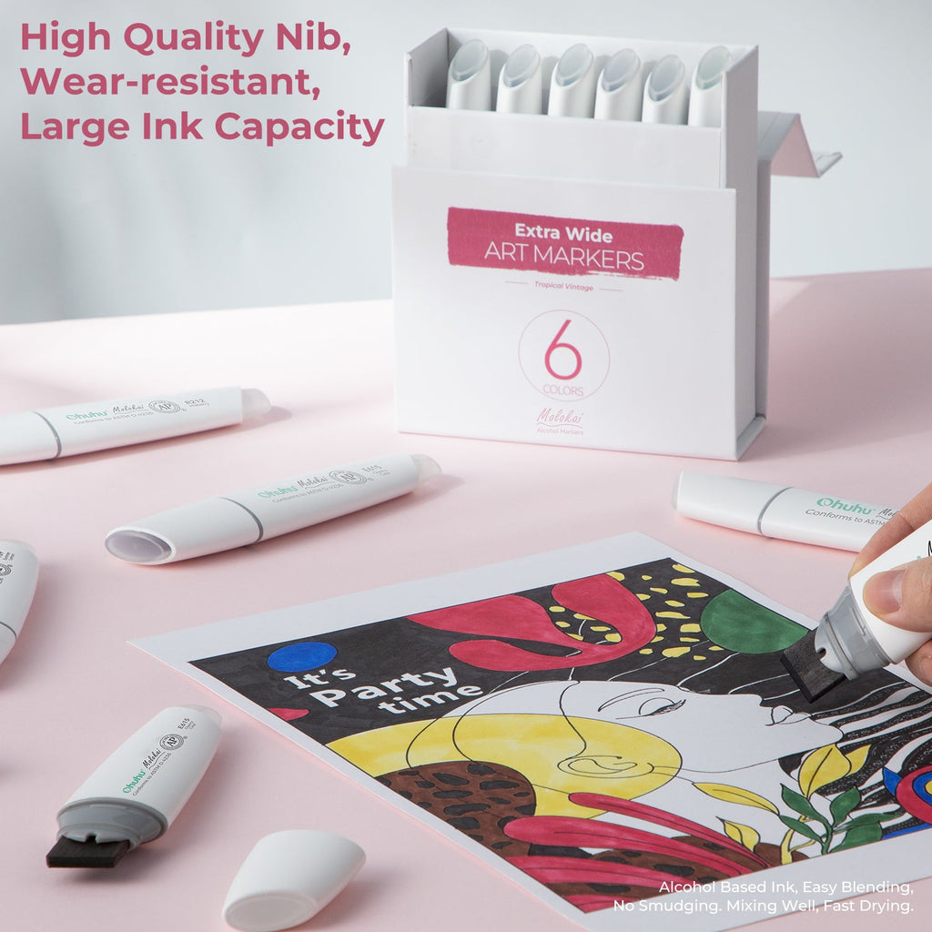 Ohuhu Molokai Four Tones Extra-wide Tip Alcohol Art Markers (Europe Only)