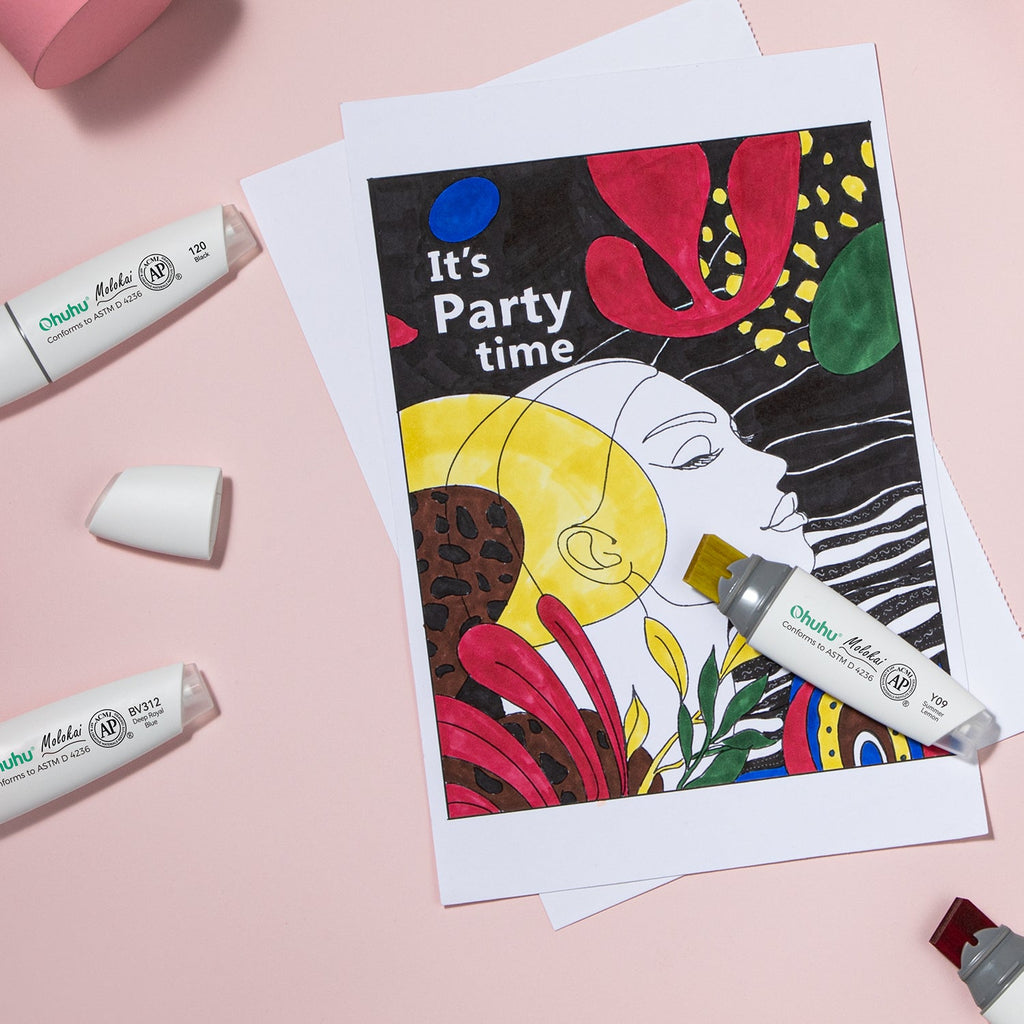 Ohuhu Molokai Four Tones Extra-wide Tip Alcohol Art Markers(Ships from Asia Warehouse)