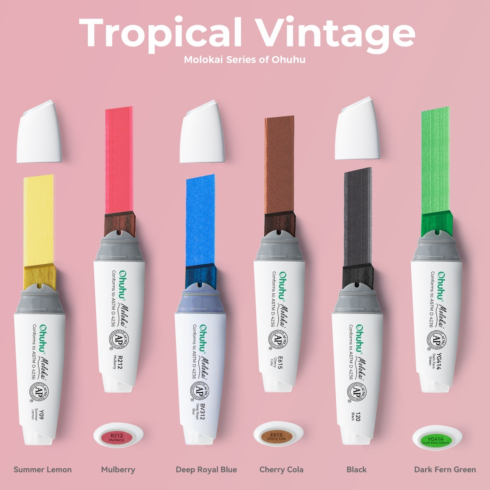 Ohuhu Molokai Four Tones Extra-wide Tip Alcohol Art Markers(Ships from Asia Warehouse)