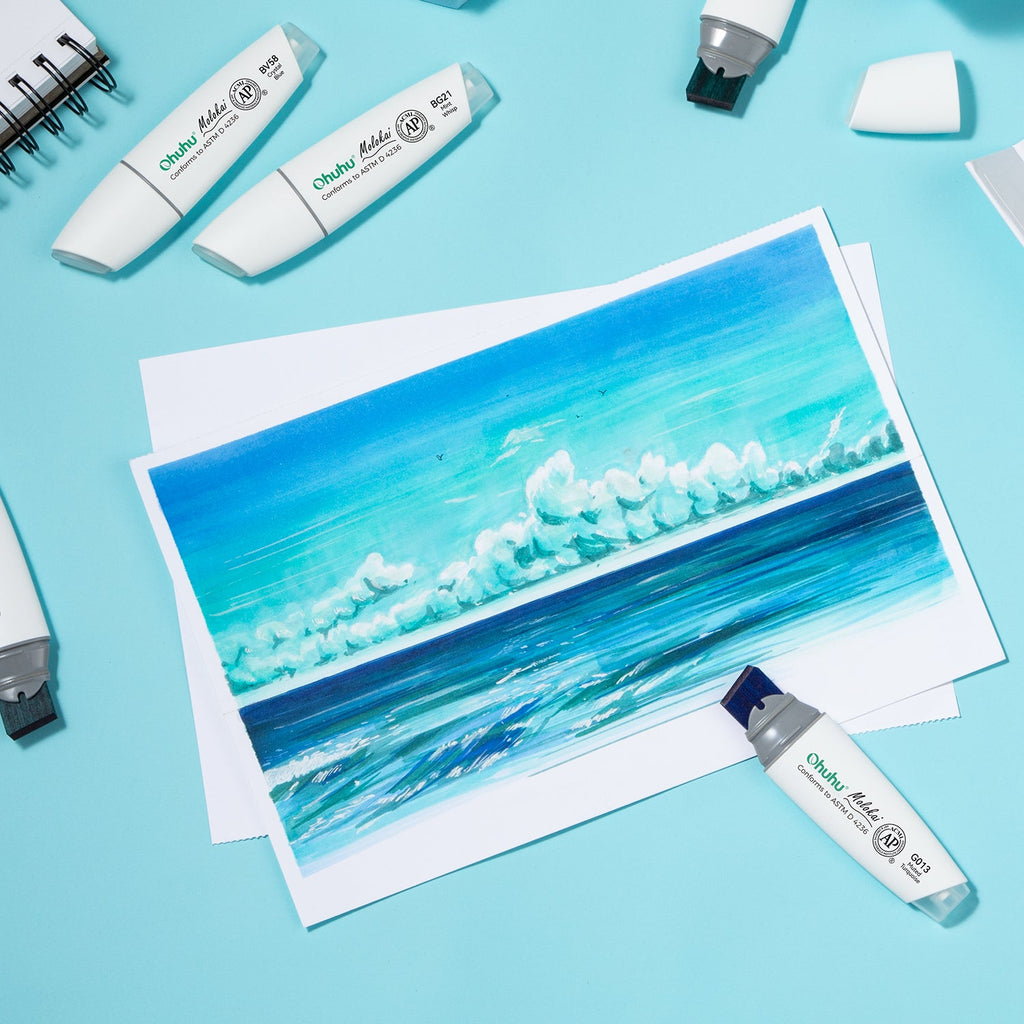 Ohuhu Molokai Four Tones Extra-wide Tip Alcohol Art Markers (Europe Only)