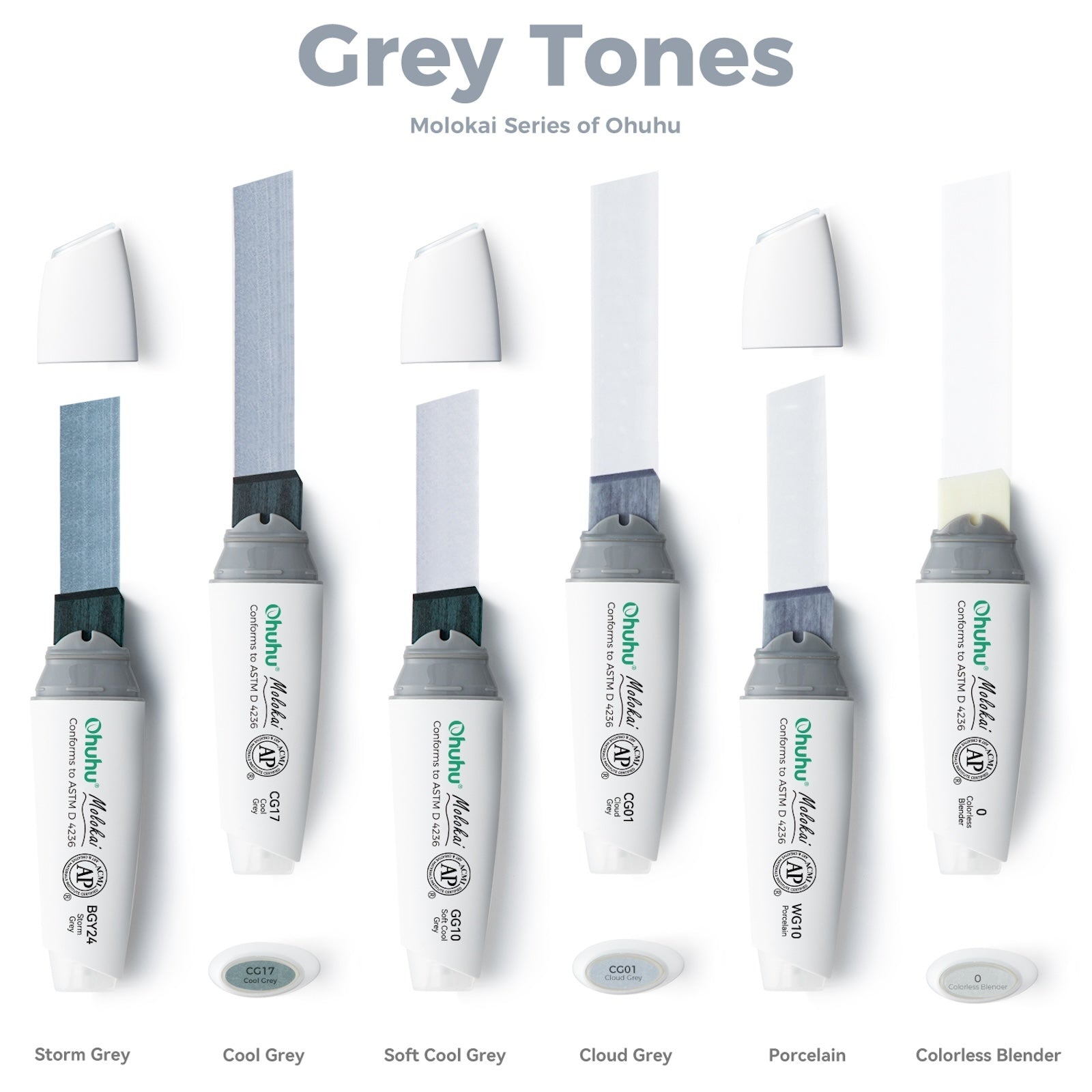 Ohuhu Molokai Four Tones Extra-wide Tip Alcohol Art Markers (Europe Only)