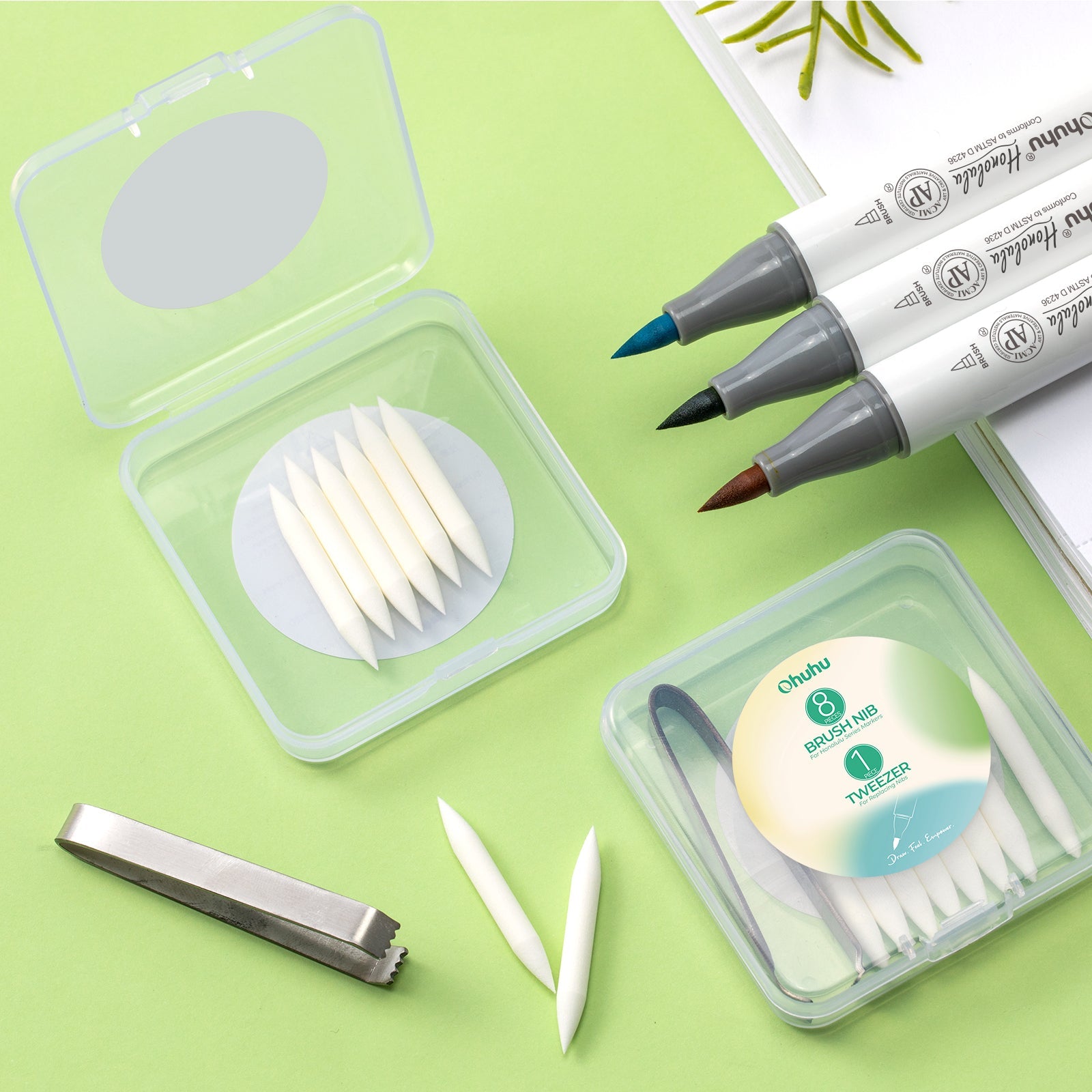 Ohuhu Replacement Brush Nibs Of Honolulu & Honolulu B Series (Europe Only)