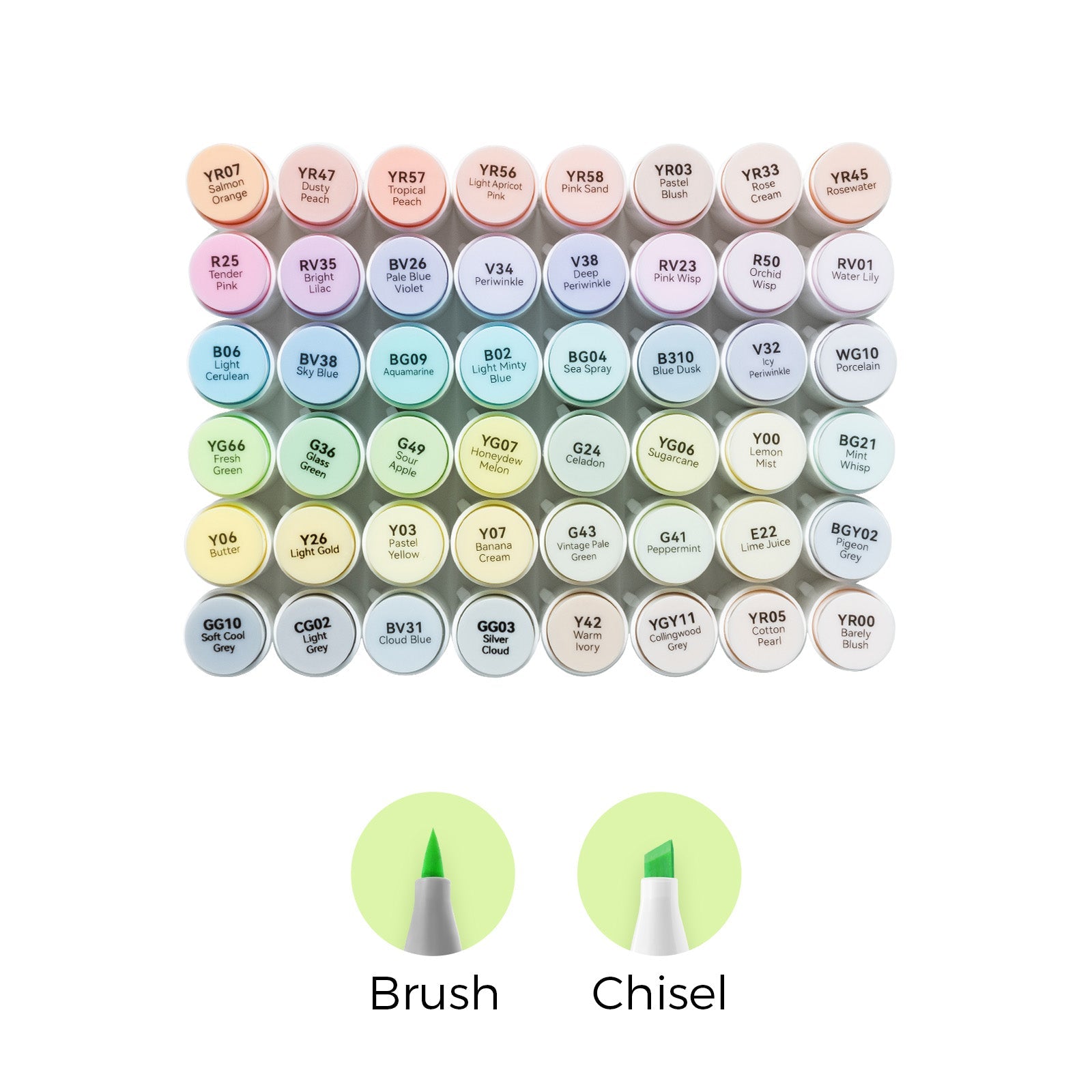 Ohuhu Honolulu New 48 Pastel Colors Dual Tips Alcohol Art Markers - Blossoming (Mexico Domestic Shipping)