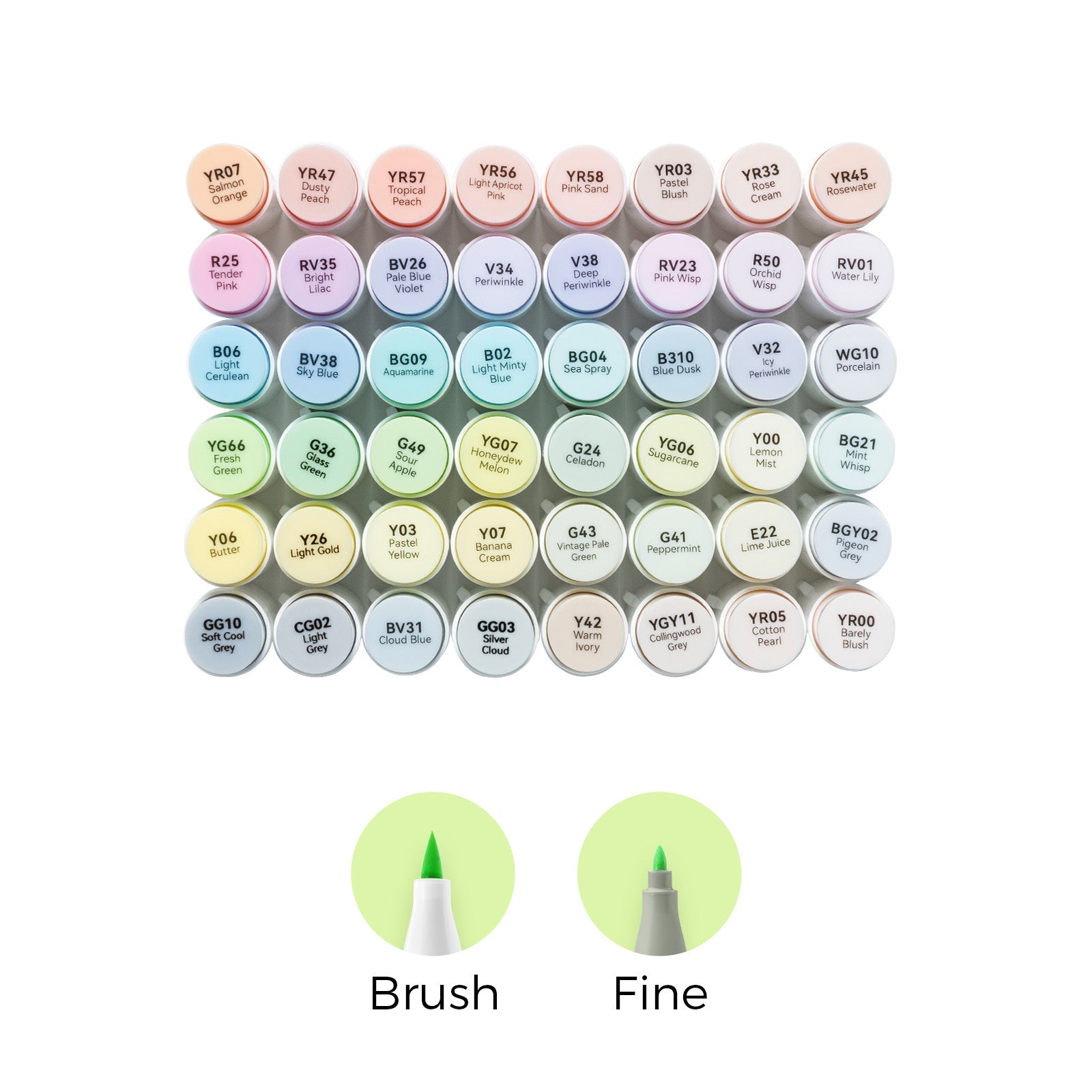 Ohuhu Honolulu New 48 Pastel Colors Dual Tips Alcohol Art Markers - Blossoming (Brazil Domestic Shipping)