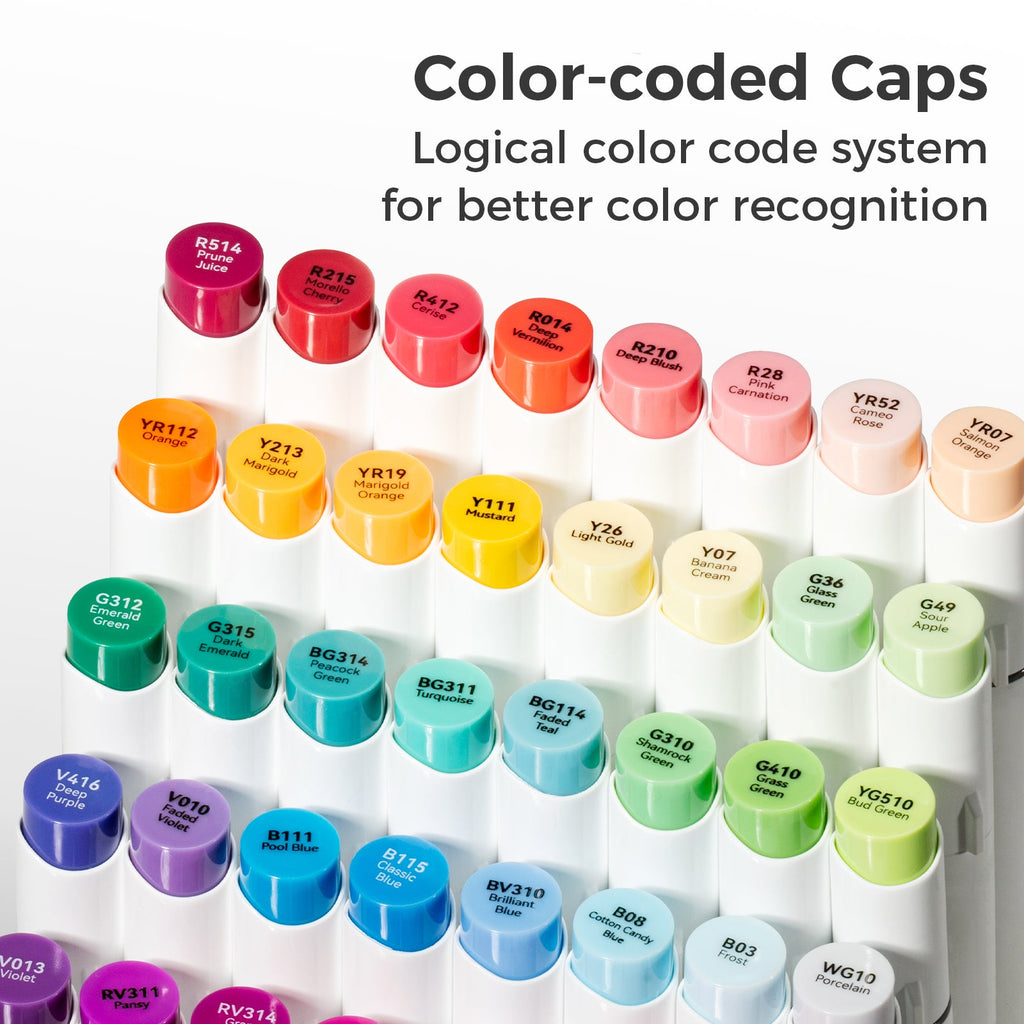 Ohuhu Honolulu S 48 Colors Dual Soft Tips Alcohol Art Markers, Brush & Soft Chisel