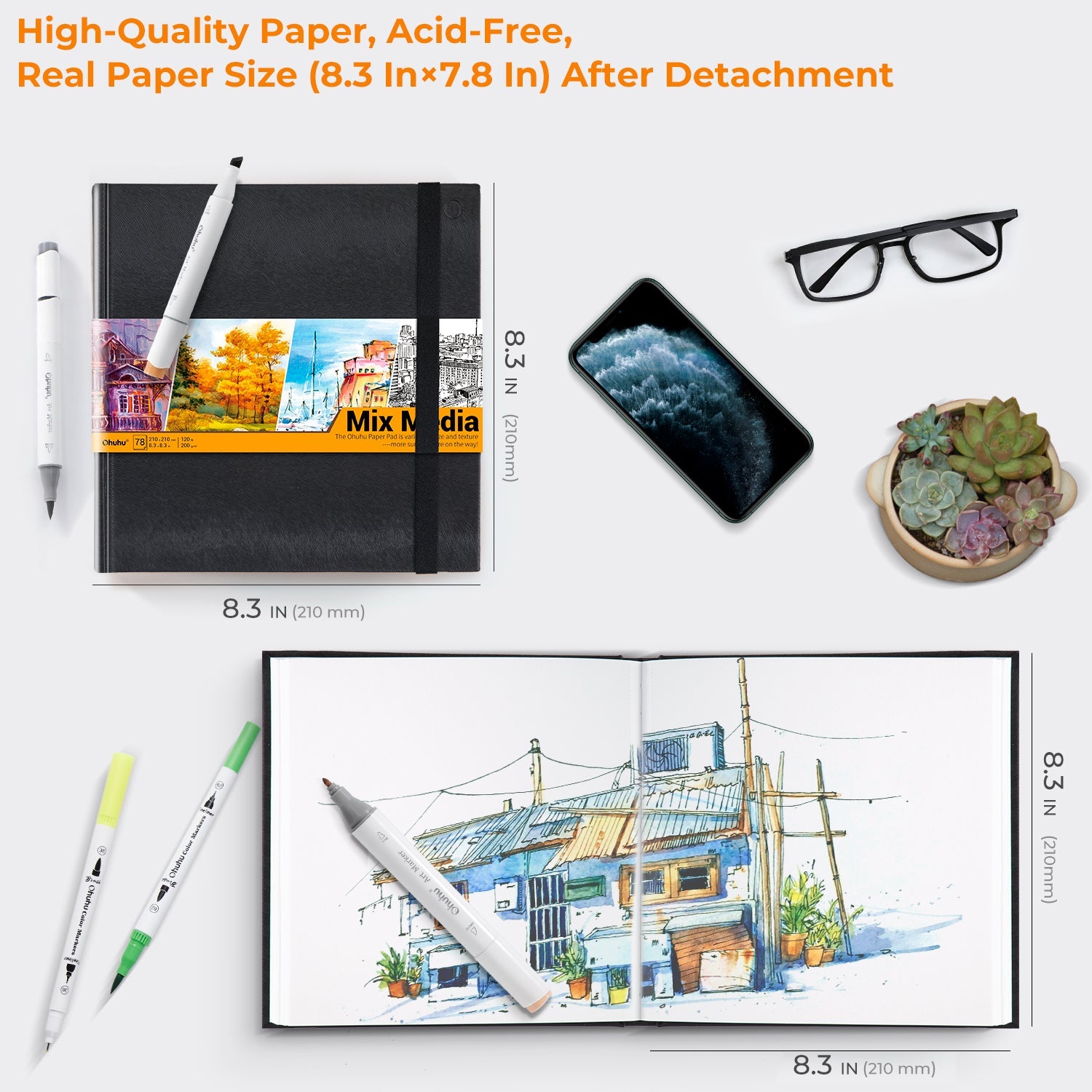Ohuhu Mix Media Pad for Multiple Techniques